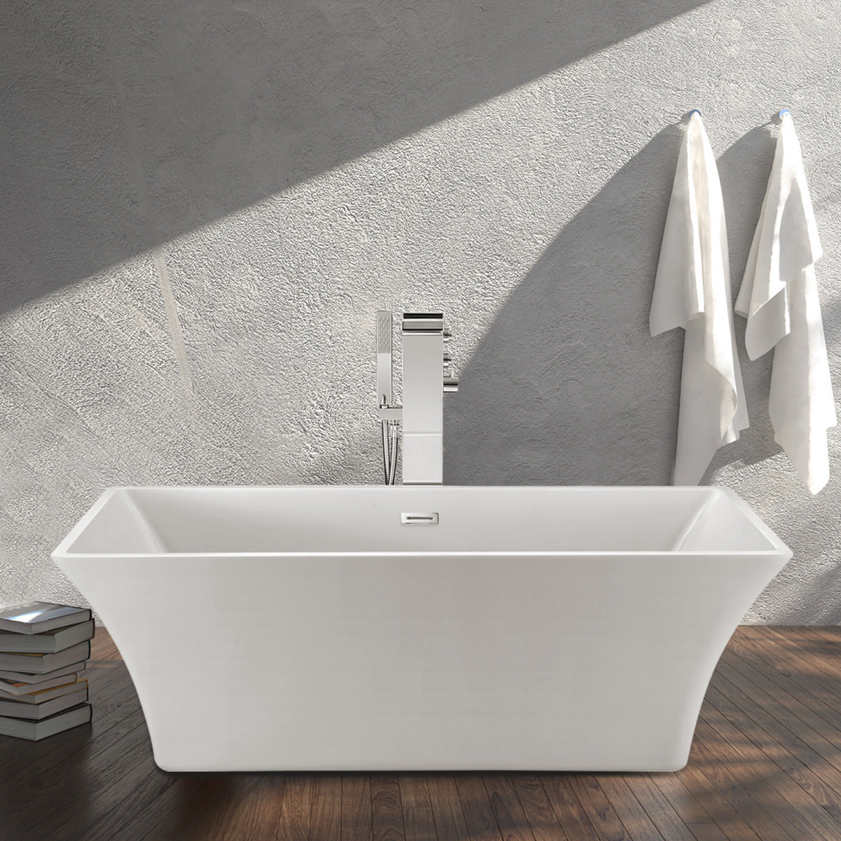 JassferryJASSFERRY Contemporary Freestanding Bathtub Luxury Rectangular Hourglass DesignBathtubs