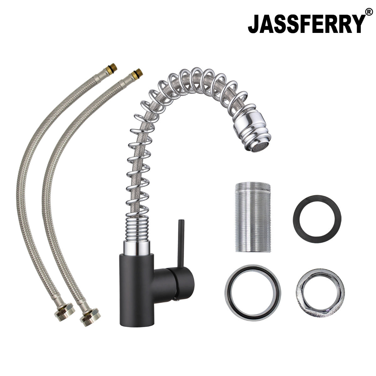 JassferryJASSFERRY New Single Lever Flexible Spring Kitchen Sink Mixer Tap Swivel SpoutKitchen taps