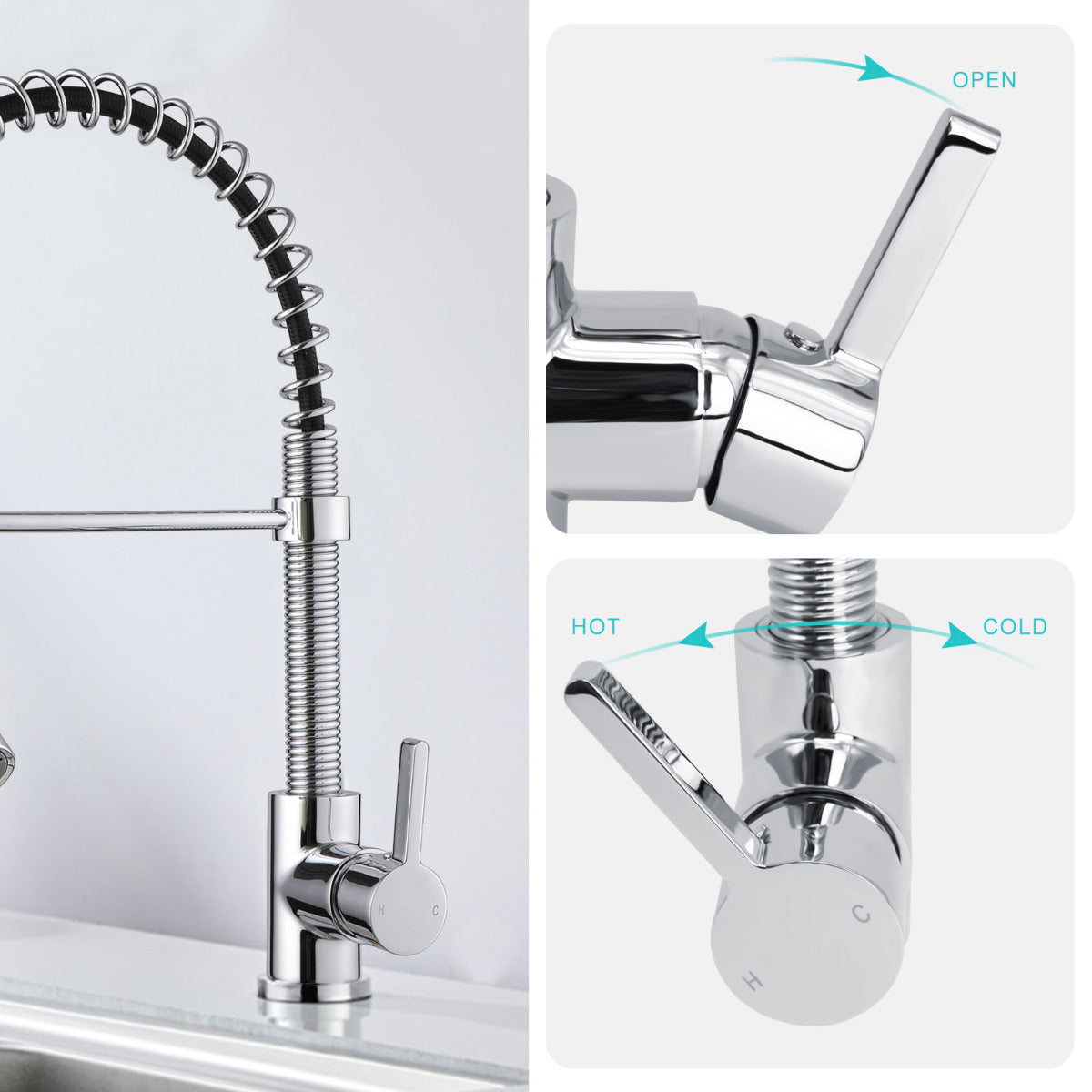 JassferryJASSFERRY Kitchen Sink Mixer Tap with Pull Out Spray Swivel Spout Pull DownKitchen taps