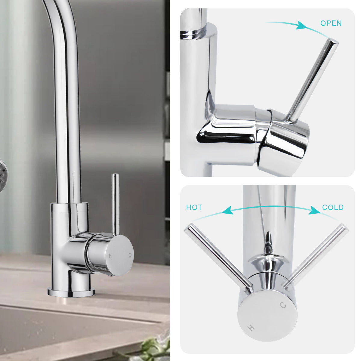 JassferryJASSFERRY Kitchen Sink Mixer Tap Pull Down Sprayer Pull Out Single Lever FaucetKitchen taps