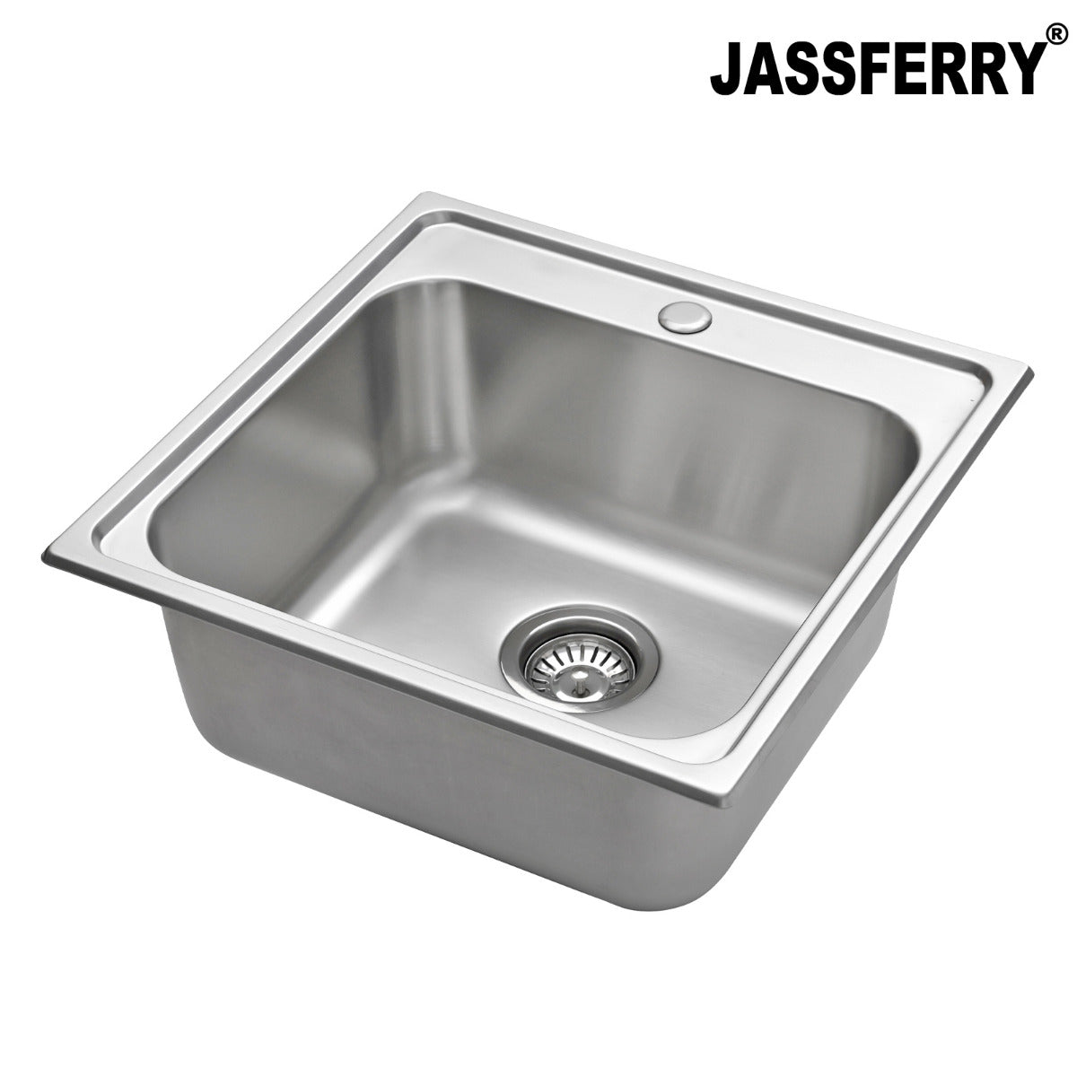 JassferryJASSFERRY Drop-in Stainless Steel Single Square Bowl Kitchen Campervan RV Sink with Pre-drilled Tap HoleKitchen Sink