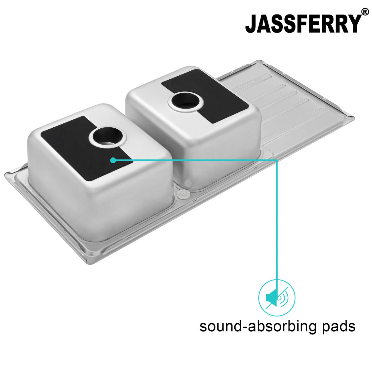 JassferryJASSFERRY Stainless Steel Kitchen Sink Inset Double Bowl Reversible DrainerKitchen Sinks