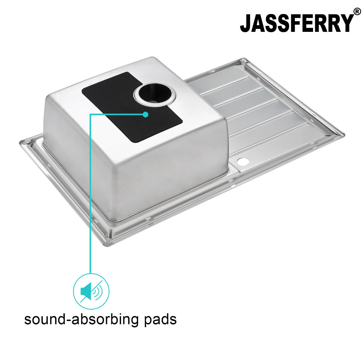 JassferryJASSFERRY Welding Stainless Steel Kitchen Sink Single 1 Bowl Reversible DrainerKitchen Sinks