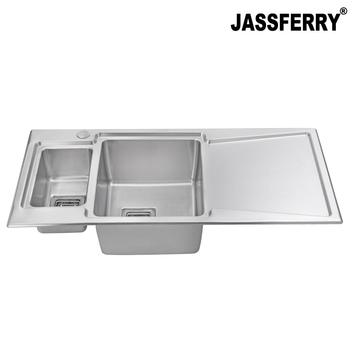 JassferryJASSFERRY Brilliant Stainless Steel Kitchen Sink One&Half Bowl Righthand DrainerKitchen Sink