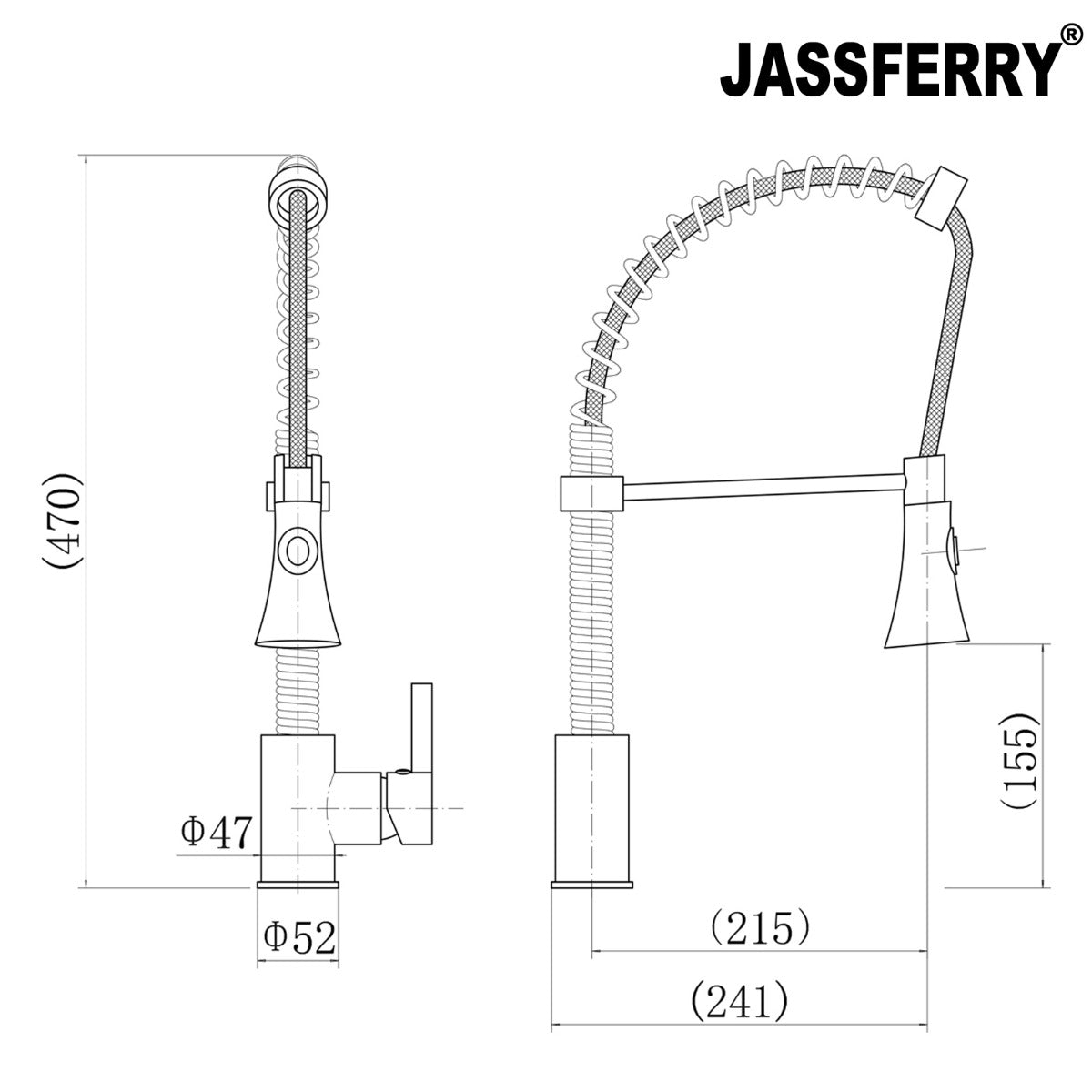 JassferryJASSFERRY Kitchen Sink Mixer Tap with Pull Out Spray Swivel Spout Pull DownKitchen taps