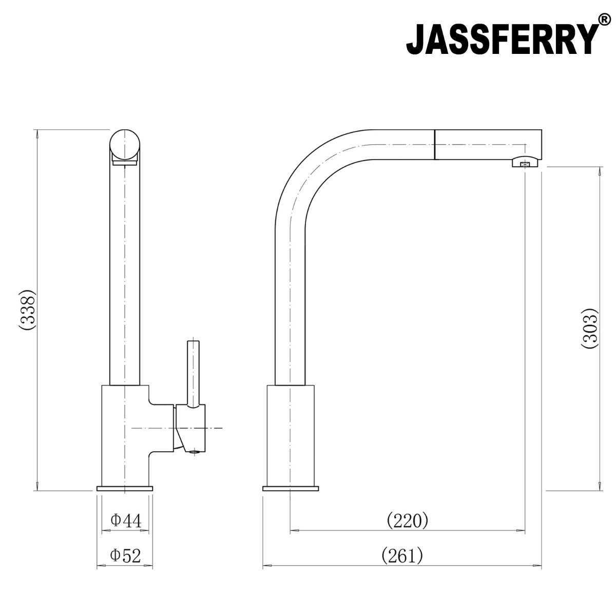 JassferryJASSFERRY Modern Kitchen Mixer Tap L-Style Swivel Spout Sink Faucet Single LeverKitchen taps