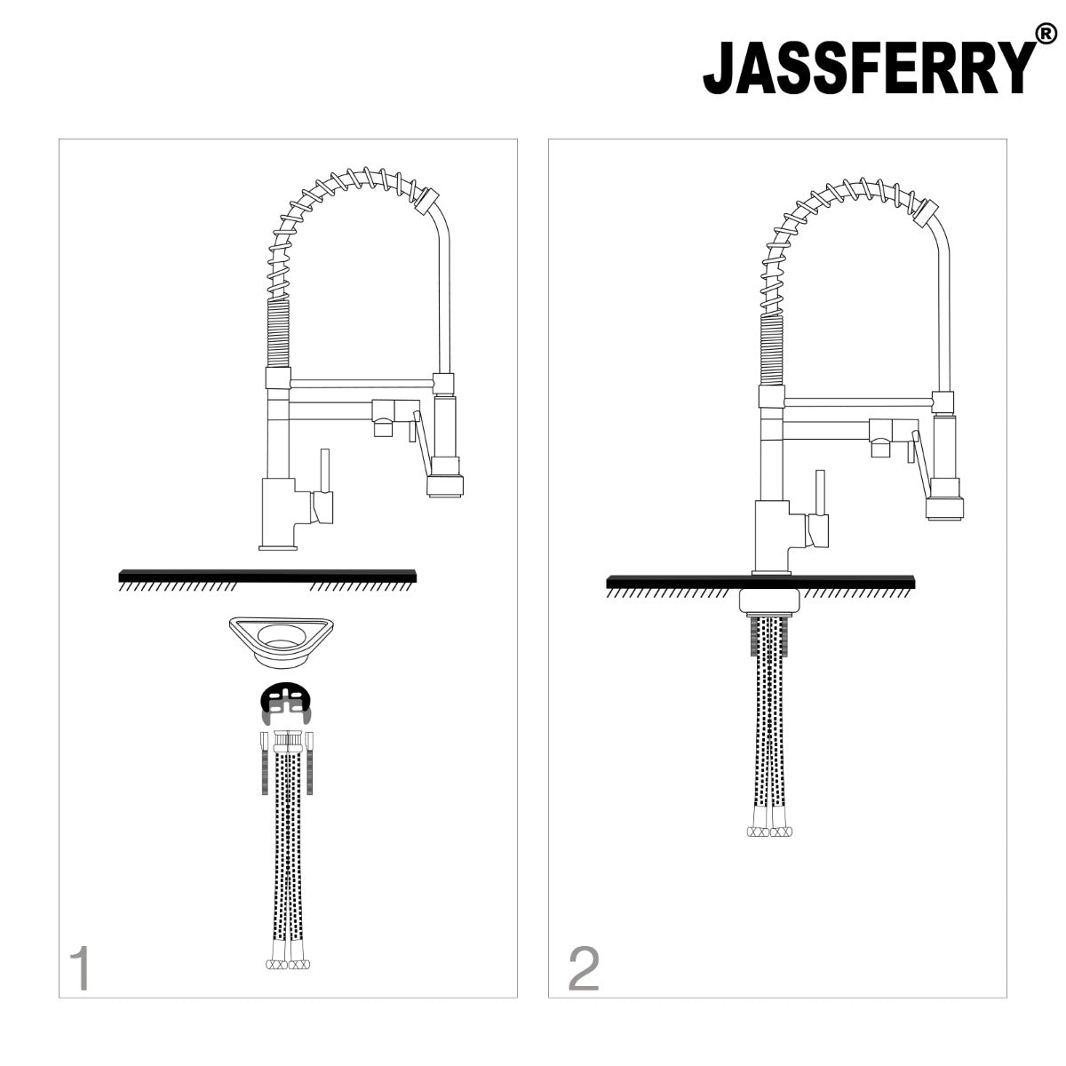 JassferryJASSFERRY Kitchen Sink Tap Chrome Pull Out Sprayer Swivel Mixer SpoutKitchen taps