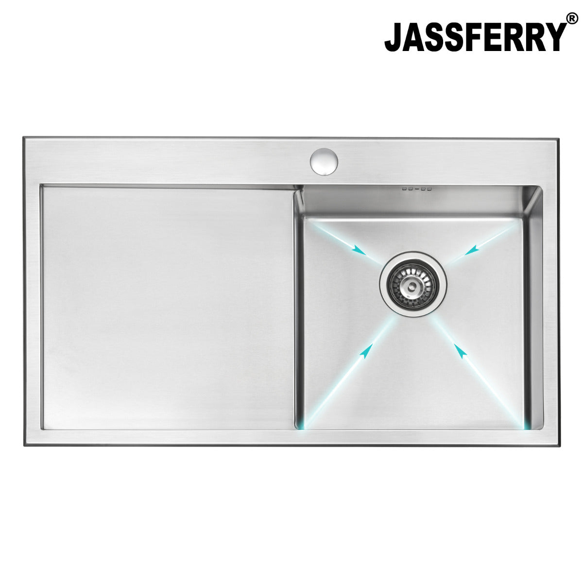 JassferryJASSFERRY Handcrafted Stainless Steel Kitchen Sink Inset 1 Bowl Lefthand DrainerKitchen Sinks