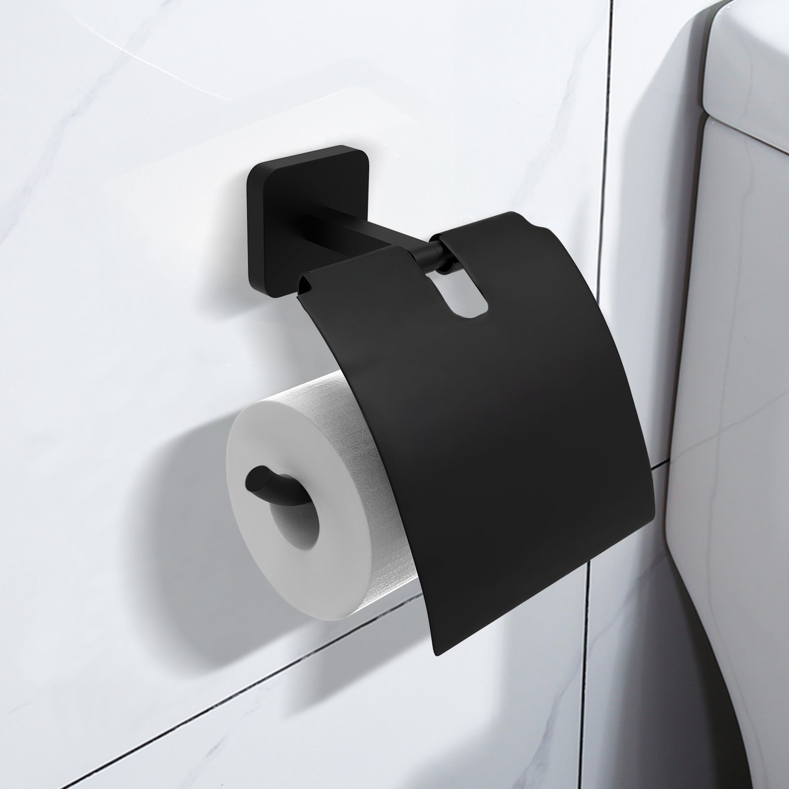 JassferryJASSFERRY 143mm Black Wall Mounted Toilet Paper Holder Tissue Holder RustproofToilet Paper Holders