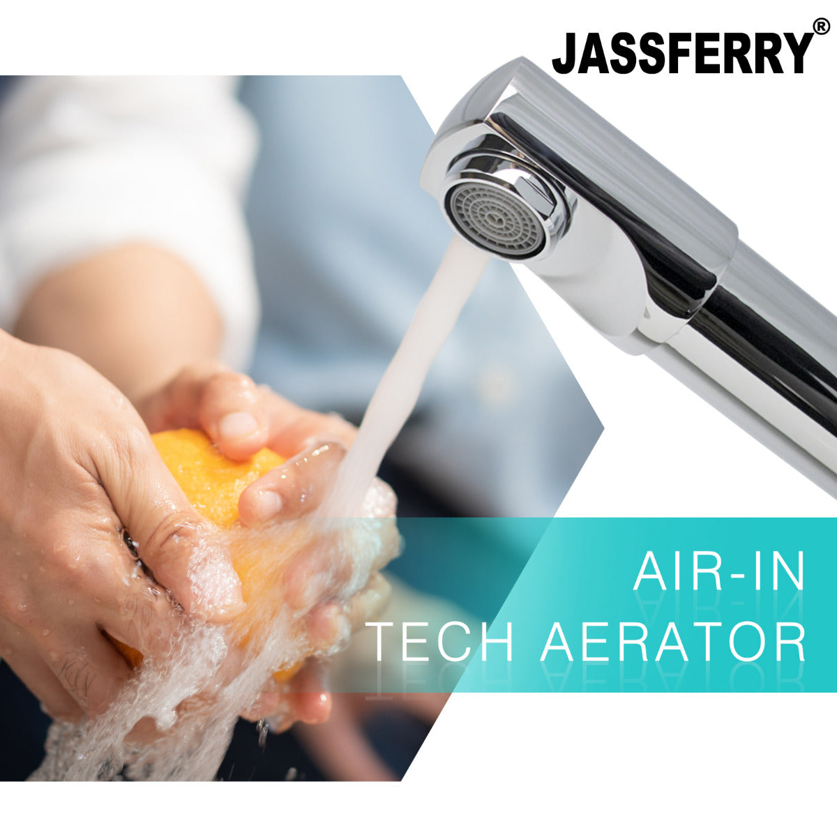 JassferryJASSFERRY Traditional Kitchen Mixer Tap Chrome Polish Dual Lever Swivel SpoutTaps