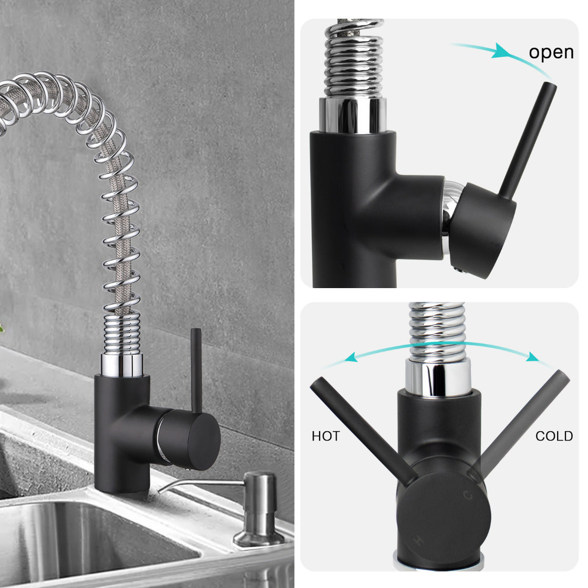 JassferryJASSFERRY New Single Lever Flexible Spring Kitchen Sink Mixer Tap Swivel SpoutKitchen taps