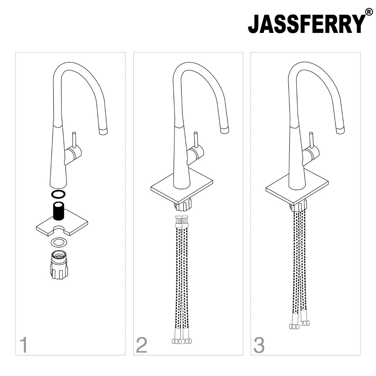 JassferryJASSFERRY Modern Kitchen Sink Mixer Tap with 360 Degree Swivel Spout ChromeKitchen taps