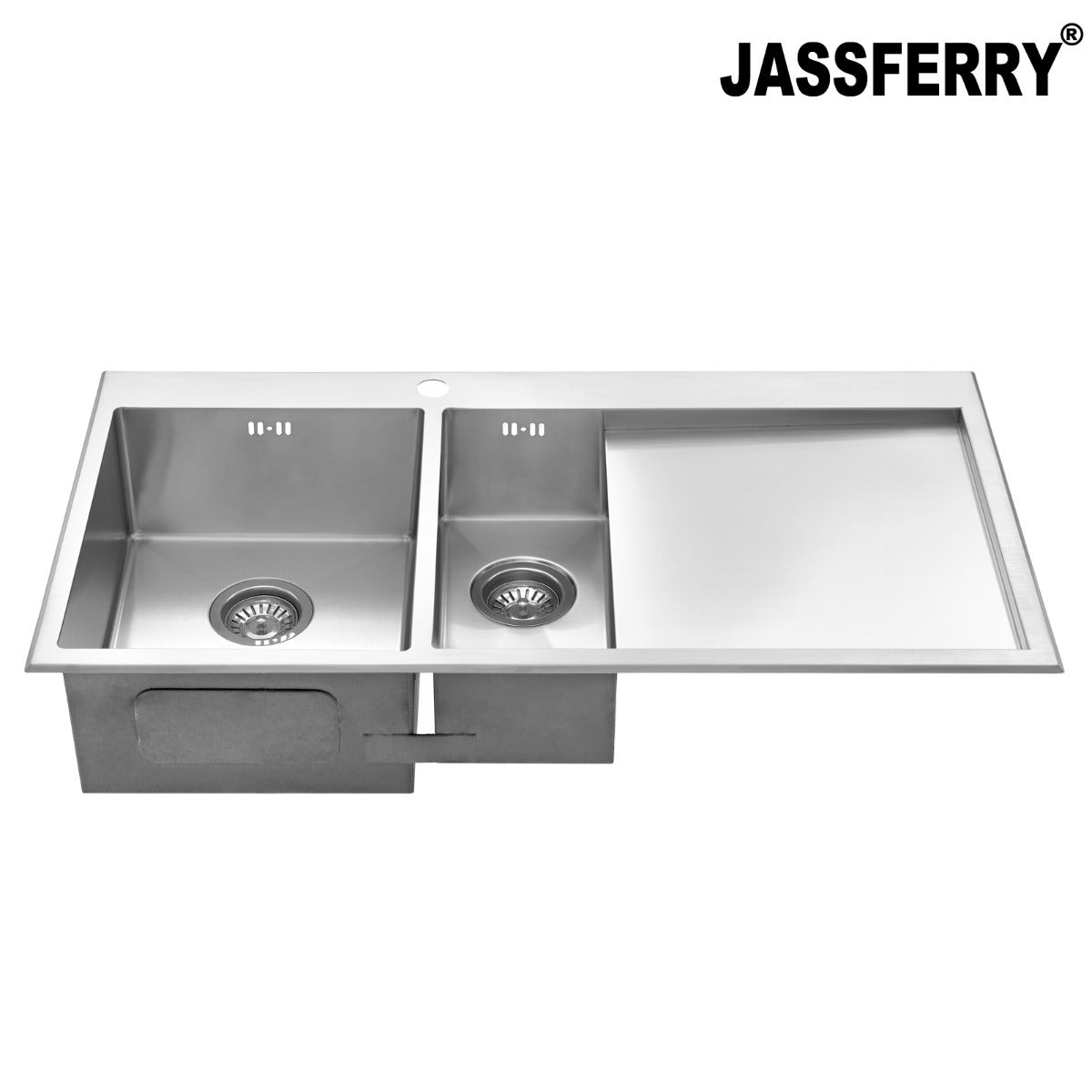 JassferryJASSFERRY Handcrafted Stainless Steel Kitchen Sink One Half Bowl Righthand DrainerKitchen Sink