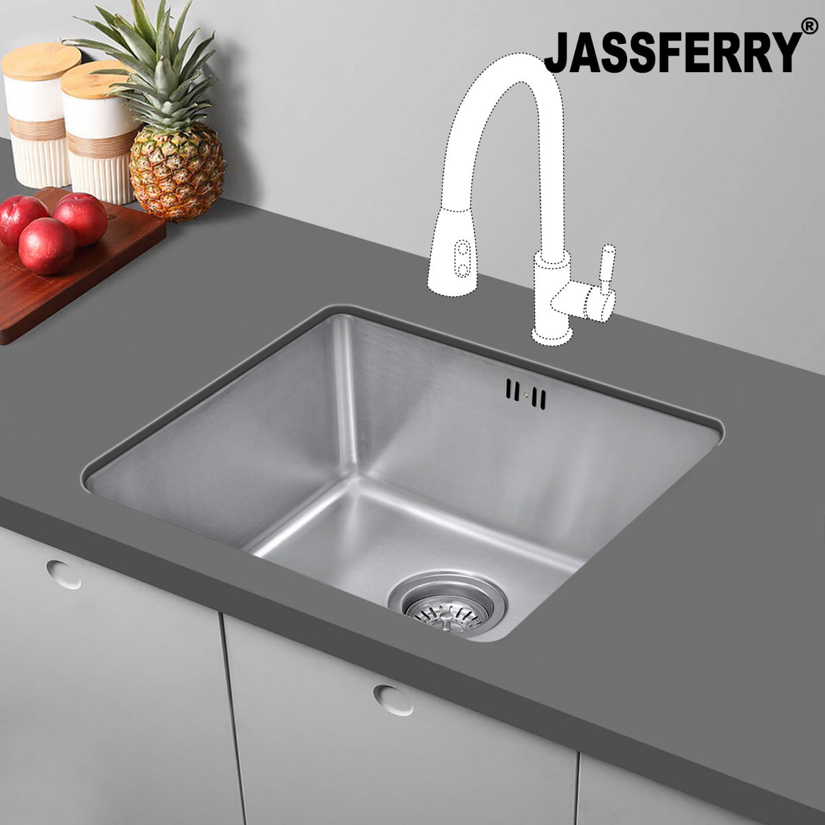 JassferryJASSFERRY Undermount Stainless Steel Kitchen Sink Deep Single One Bowl - 794Kitchen Sinks