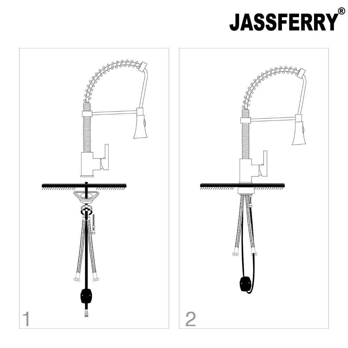 JassferryJASSFERRY Kitchen Sink Mixer Tap with Pull Out Spray Swivel Spout Pull DownKitchen taps