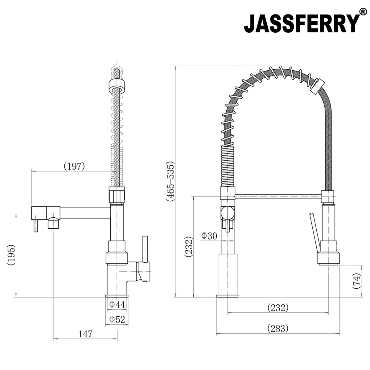 JassferryJASSFERRY Kitchen Sink Tap Chrome Pull Out Sprayer Swivel Mixer SpoutKitchen taps