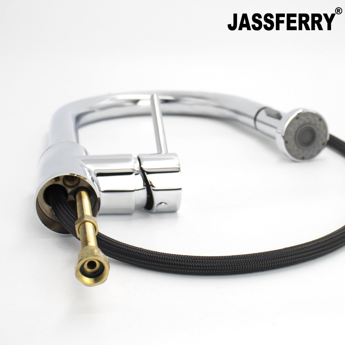 JassferryJASSFERRY Kitchen Sink Mixer Tap Pull Down Sprayer Pull Out Single Lever FaucetKitchen taps