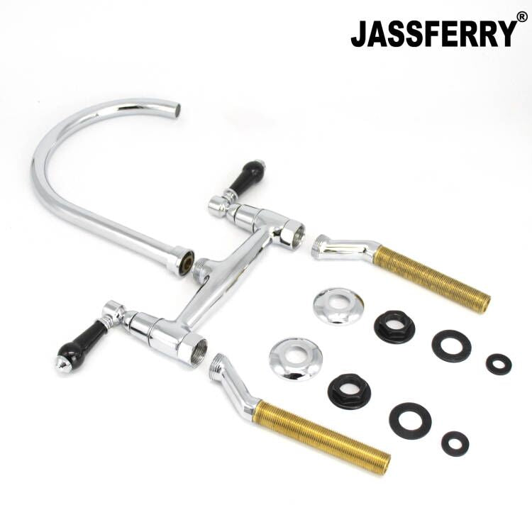 JassferryJASSFERRY 2 Hole Kitchen Mixer tap Chrome with Swivel Spout Bridge TapKitchen taps