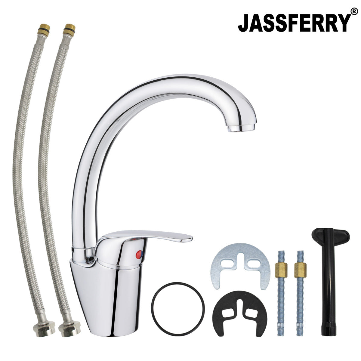 JassferryJASSFERRY Traditional Kitchen Sink Mixer Taps Waterfall Single Lever Hot and ColdKitchen Sinks