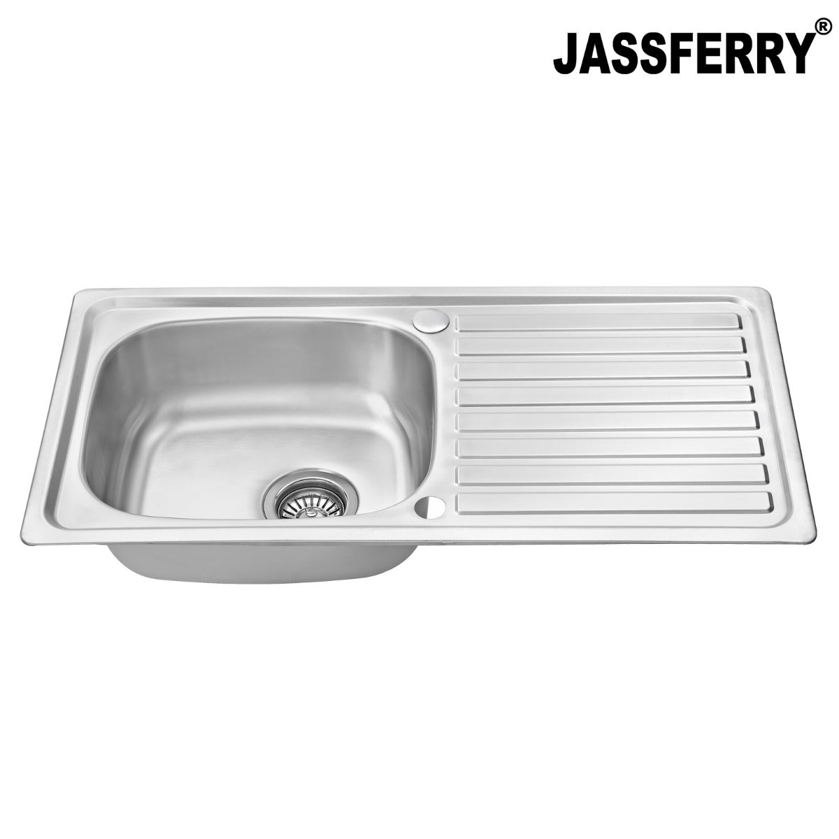 JassferryJASSFERRY 860 x 435 mm Stainless Steel Kitchen Sink Inset Single 1 Bowl Reversible Drainer - 940Kitchen Sinks