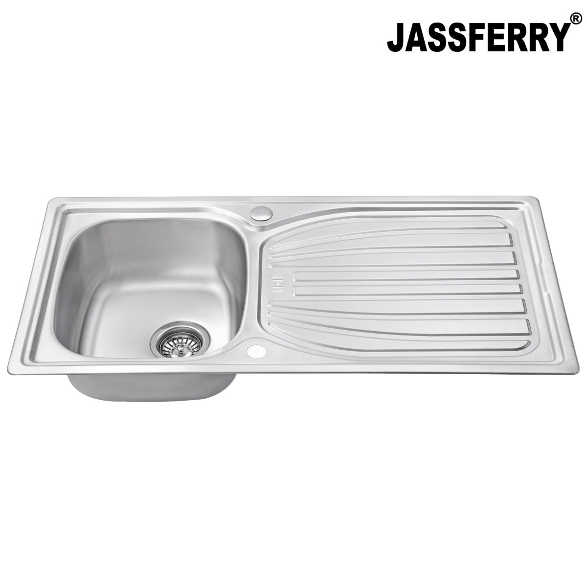 JassferryJASSFERRY Stainless Steel Kitchen Sink Reversible Drainer Deck Overflow HoleKitchen Sinks