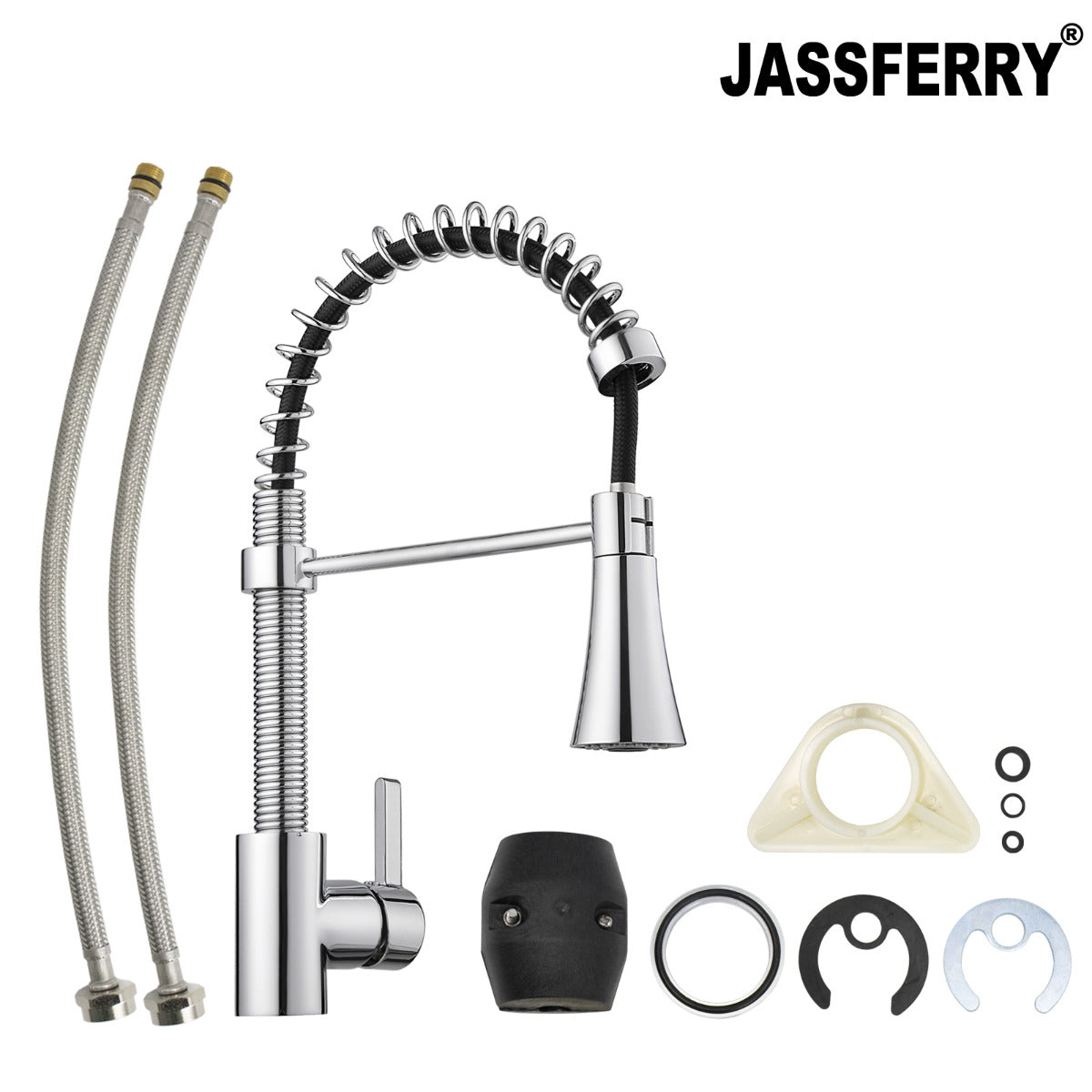 JassferryJASSFERRY Kitchen Sink Mixer Tap with Pull Out Spray Swivel Spout Pull DownKitchen taps