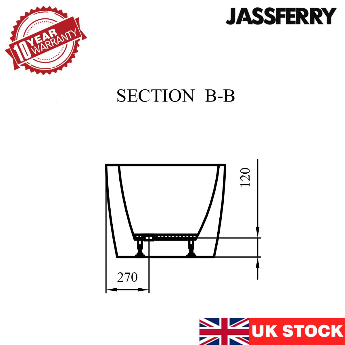 JassferryJASSFERRY Freestanding Bathtub Designer Soaking Baths Double Ended Slipper Bathroom AcrylicBathtubs