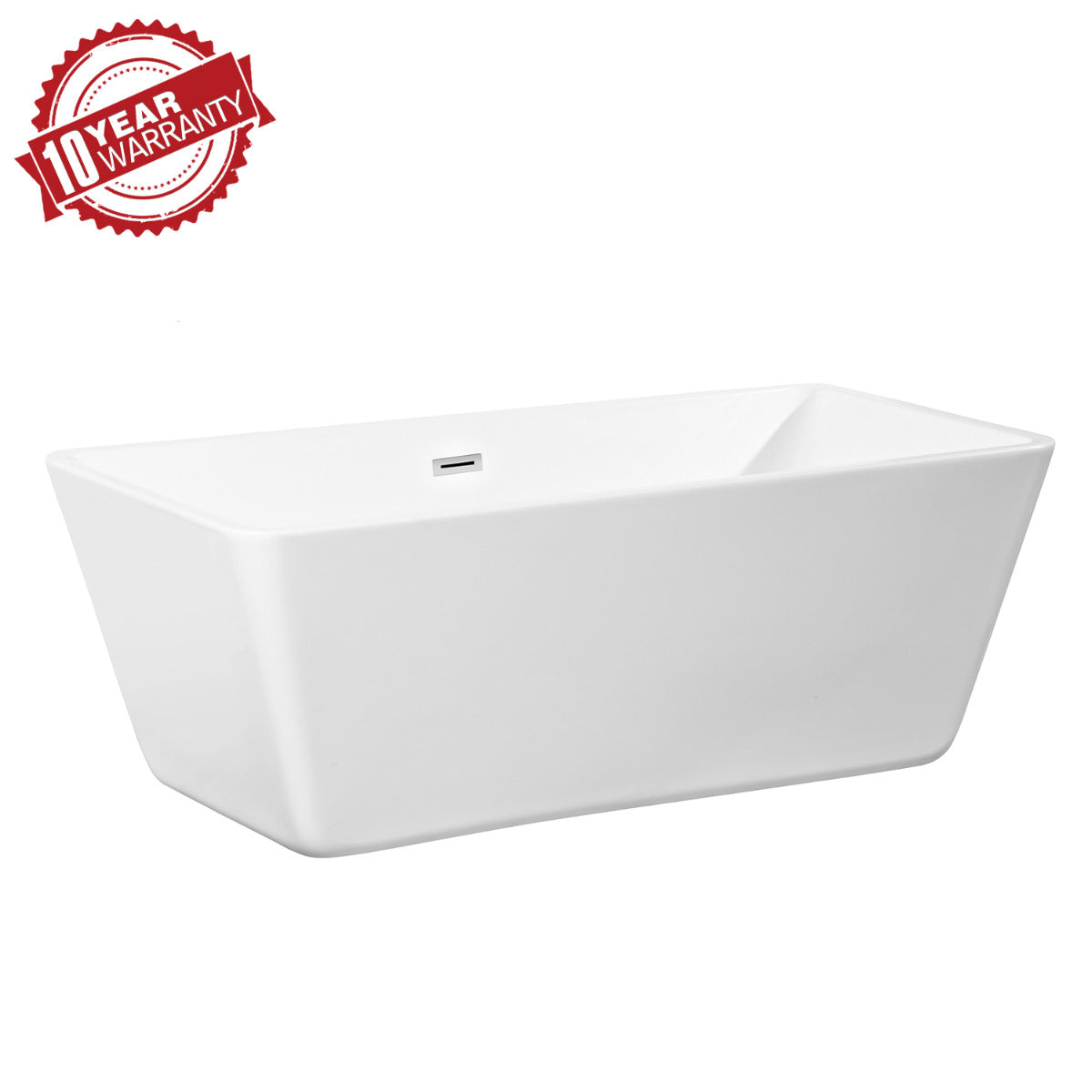 JassferryJASSFERRY Modern Freestanding Bathtub Luxury Rectangular Hourglass Design WhiteBathtubs