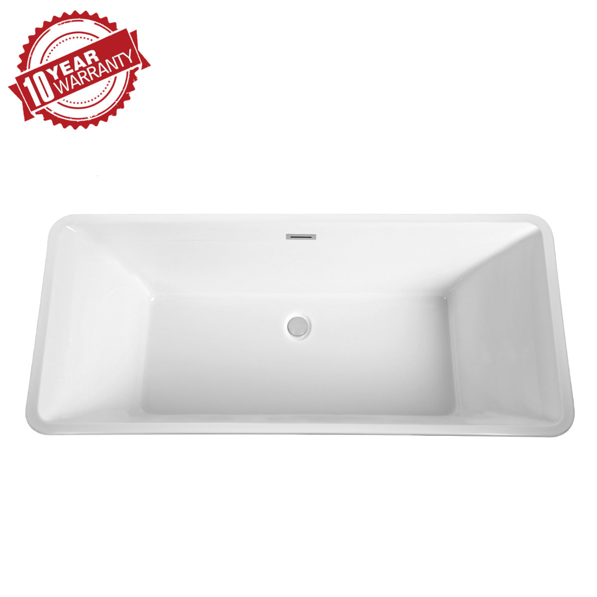 JassferryJASSFERRY Modern Freestanding Bathtub Luxury Rectangular Hourglass Design WhiteBathtubs