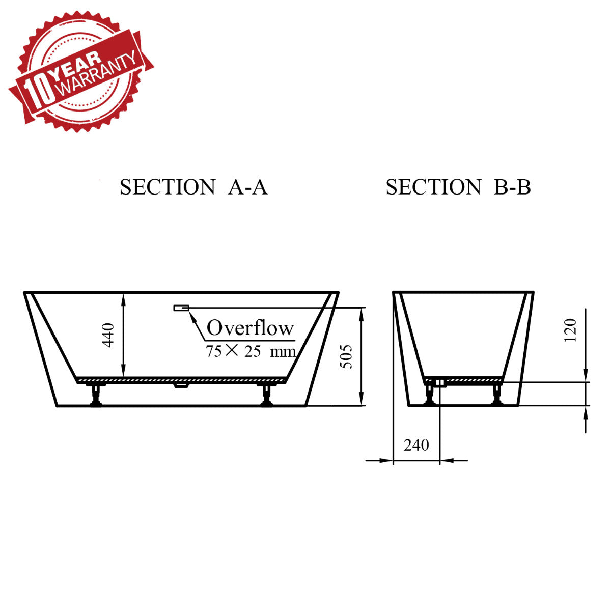 JassferryJASSFERRY Modern Freestanding Bathtub Luxury Rectangular Hourglass Design WhiteBathtubs