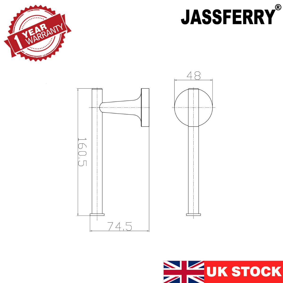 JassferryJASSFERRY Wall Mounted Toilet Paper Holders with Polished Chrome Roll Holder HorizontalToilet Paper Holders