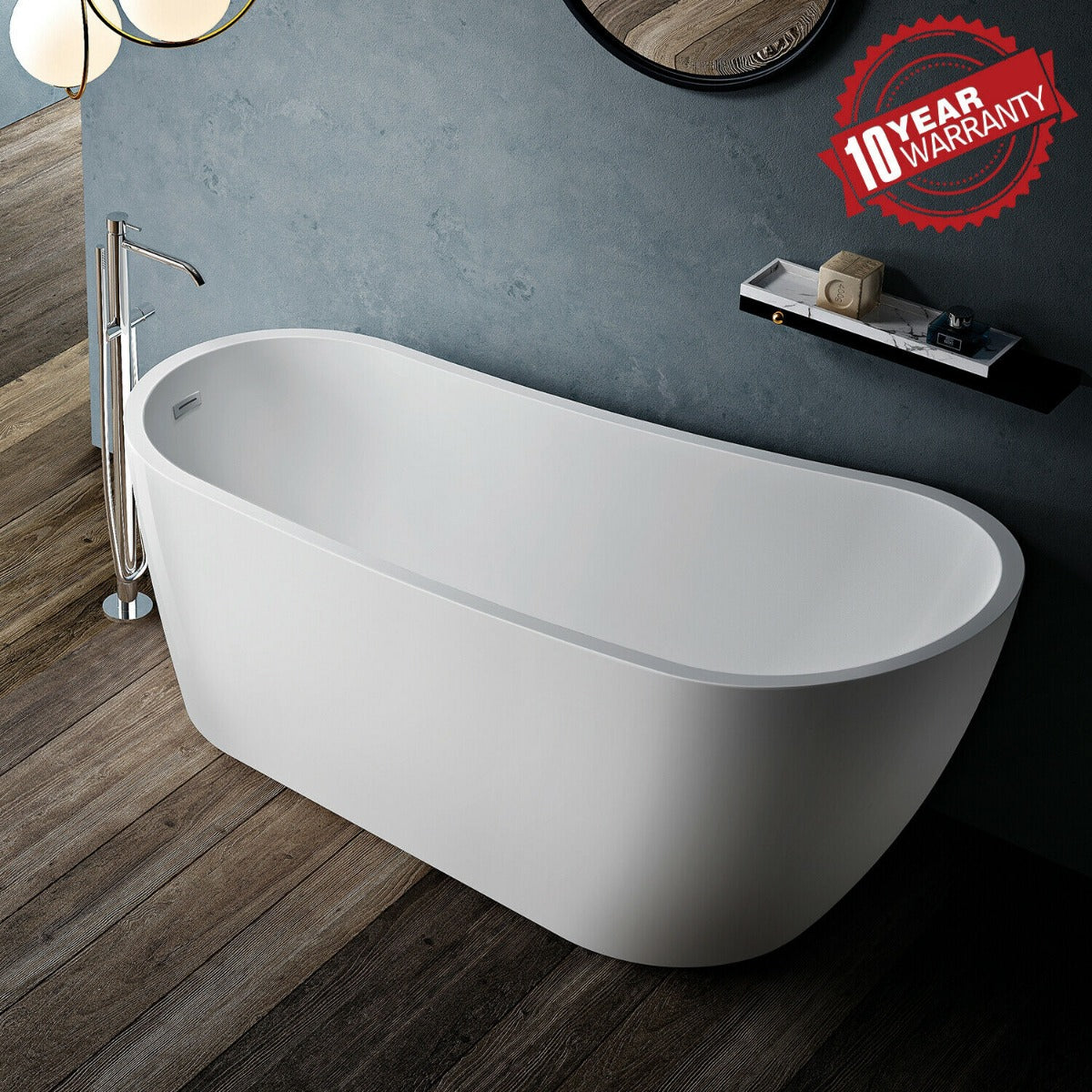 JassferryJASSFERRY Modern Design Freestanding Bathtub White Gloss Soaking Baths AcrylicBathtubs